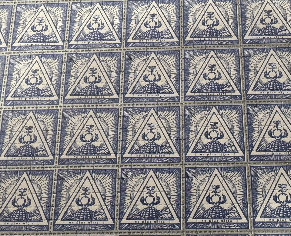 Impresión artística NE PLUS ULTRA Blotter papel blanco tinta metálica Jon Blackburn años 2000 Foto 3 de 4