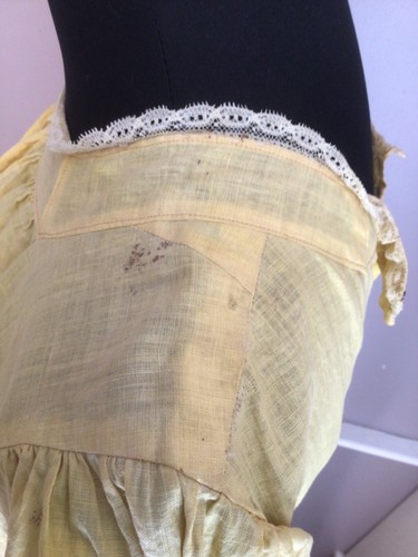 Authentic Vintage 1900s Fine Linen Bright Yellow Prairie Style Dress - Picture 9 of 9