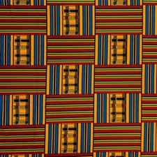 DTY Kente African Print Fabric (20-3) Stretch Brushed Jersey Knit Apparel 58/60"