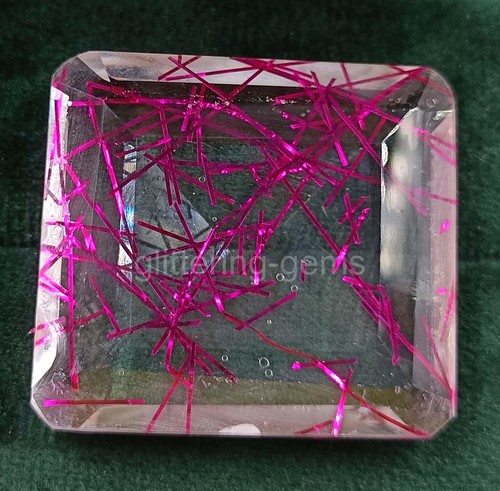 144.35Ct Emerald Pink Rutilated Quartz Certified Transparent Loose Gemstone 5AIZ - Picture 7 of 7