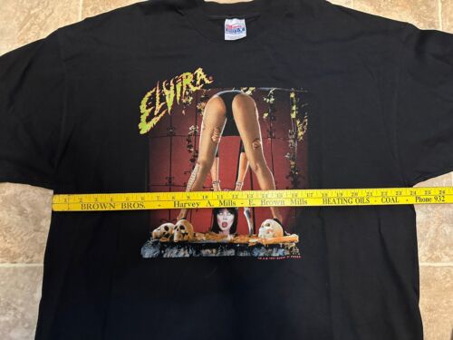Camiseta XXL De Colección Años 90 ELVIRA AMANTE PELÍCULA DE TERROR OSCURO CALAVERA SIN CABEZA REINA B '97 - Imagen 4 de 5