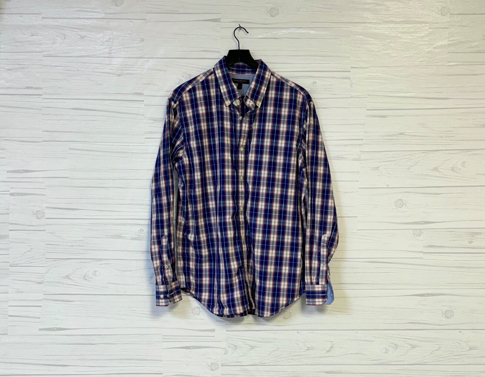 Banana Republic shirt mens size large button down long sleeve plaid soft wash