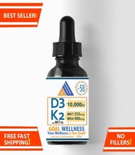 Vitamin D3 10000 IU, Vitamin K2, MCT oil, Drops, 2Oz 58 Servings