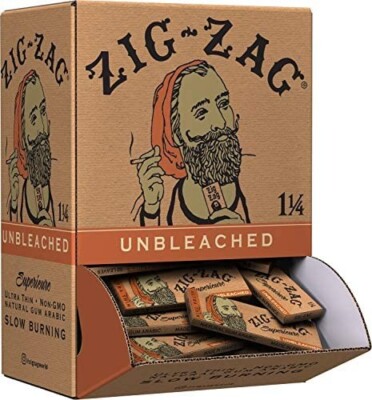   FULL BOX ZIG ZAG UNBLEACHED SUPERIEURE PAPERS   1 ¼ SIZE   48 BOOKLETS
