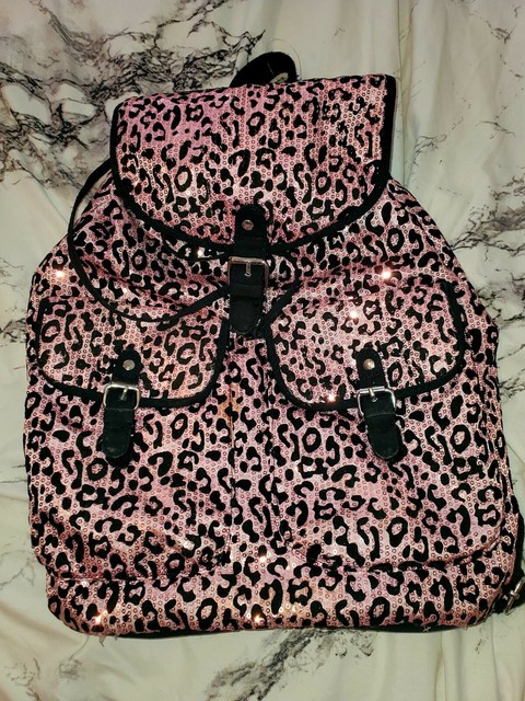 Mini Backpack Cheetah Leopard Black 