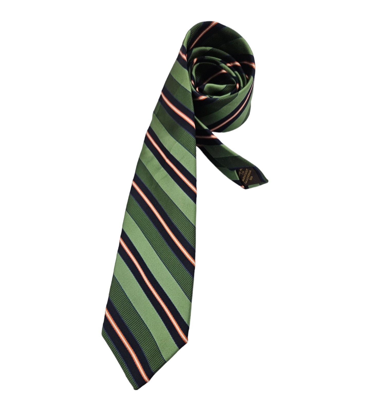 ROBERT TALBOTT Current Green Striped Silk Tie HAN… - image 3