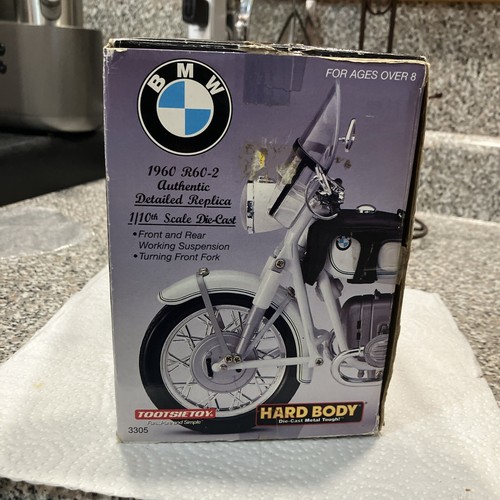1960 BMW R-60/2 Motorcycle 1:10 green Tootsie Toy With Working Suspension 1997 - Picture 8 of 12