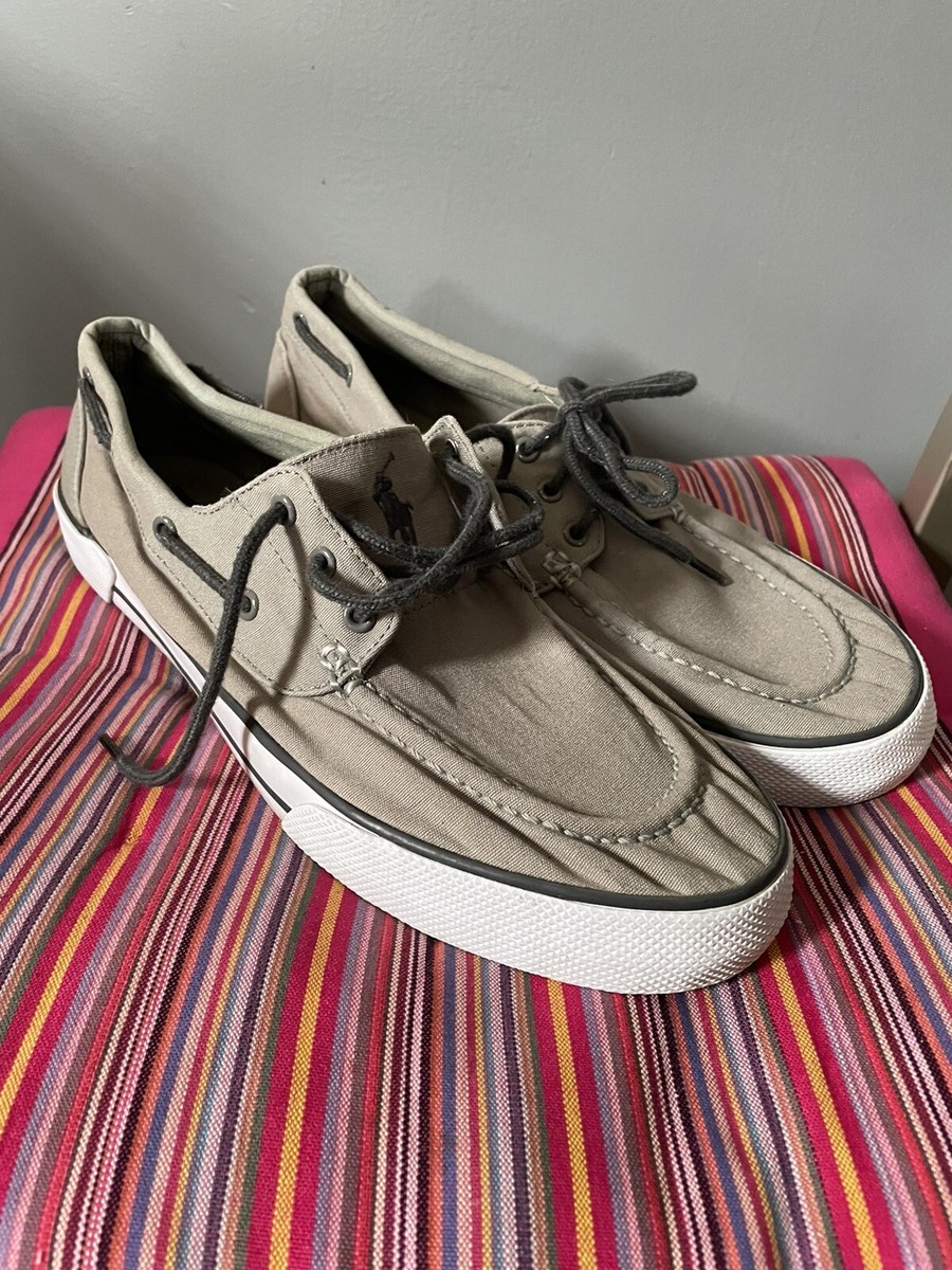 Polo Ralph Lauren Mens 11.5 D Casual Boat Shoes Canvas Gray 