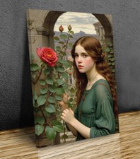 Soul of the Rose John William Waterhouse inspired art mounted canvas print