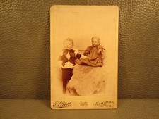 Victorian Antique Cabinet Card Photo of Kids Baby Girl and Brother