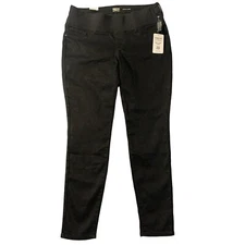 Levis Jeans Women Large Black Maternity Baby Bump Skinny Pull On Stretch NWT