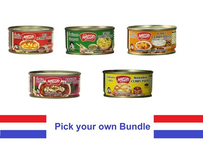 Maesri Thai Curry 6 Can 4oz. Each of Thai Green Red Karee Panang Masaman Curry