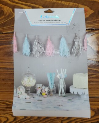 Cakewalk Tissue Paper Garland baby shower, birthday, gender reveal party 8ft