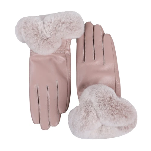 Women's Winter Genuine Leather Gloves Rex Rabbit Fur Warm Trim Cuff Velvet Lined - Picture 74 of 88