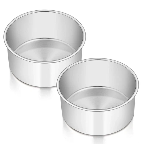 6 X 3 Inch Round Cake Pans Stainless Steel Deep Cake Baking Pan For Layer Cake C - Picture 1 of 7