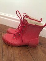Hunter Wellies Orginal Block Heel Chelsea Ankle Boots Red Distressed Uk 6 39/40 Hunter Wellies Orginal Block Heel Chelsea Ankle Boots Red Distressed Uk 6 39/40