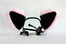 PINK  BLACK furry kitty cat EAR wolf fox NECOMIMI COVERS ONLY cosplay anime