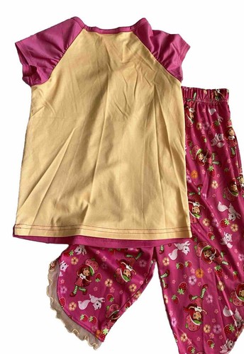 RARE Strawberry Shortcake Girls 2 Piece Pajamas Set Sz 6 Vibrant Pink Cats 2013 - Picture 7 of 21