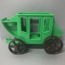 1982 Fisher Price Little People Western Town Green Stagecoach USA