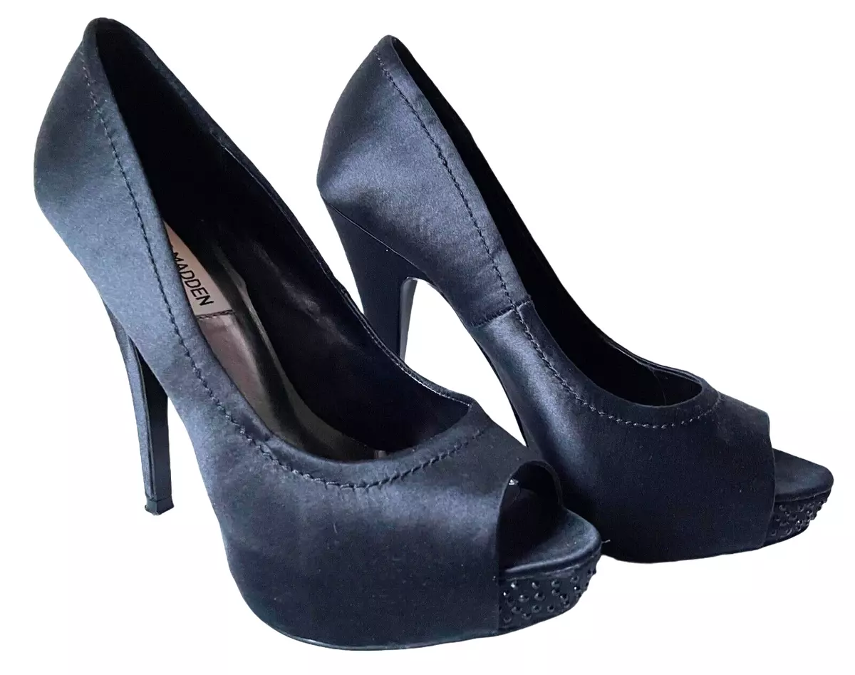 Steve madden black heels with rhinestones clearance