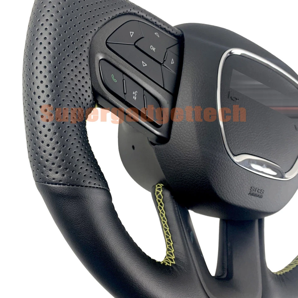 Cubierta envolvente de cuero negro y agujero para volante para Dodge Durango 14-23 Foto 2 de 4