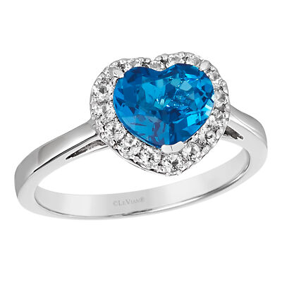 LeVian 14K White Gold TCW London Blue Topaz White Topaz