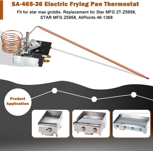 SA-465-36 Elektro Grillplatte Thermostat Steuerung für Star 2T-Z5958 Z5958 AllPoints - Bild 10 von 14