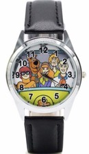 Scooby Doo Cast in Mystery Machine Black Leather Band Wrist Watch