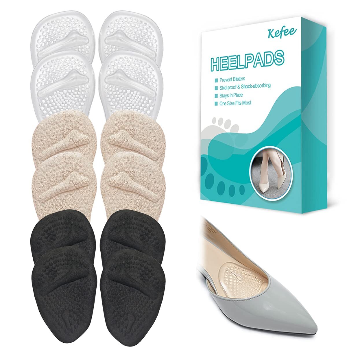Kefee 12-Pack Soft Metatarsal Pads for High Heels & Foot Comfort