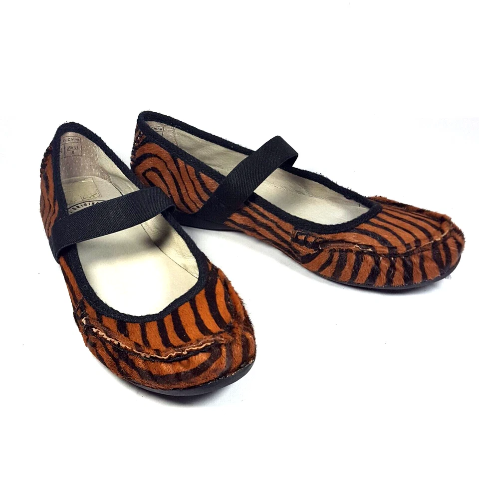 Zapatos Mocasines Planos Mary Jane Palladium Para Mujer Negro Óxido Marrón Estampado Animal 8 Foto 3 de 4