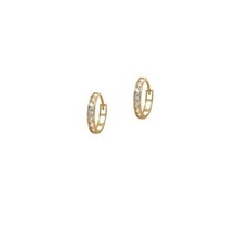14K Yellow Gold Huggie Hoop Earrings