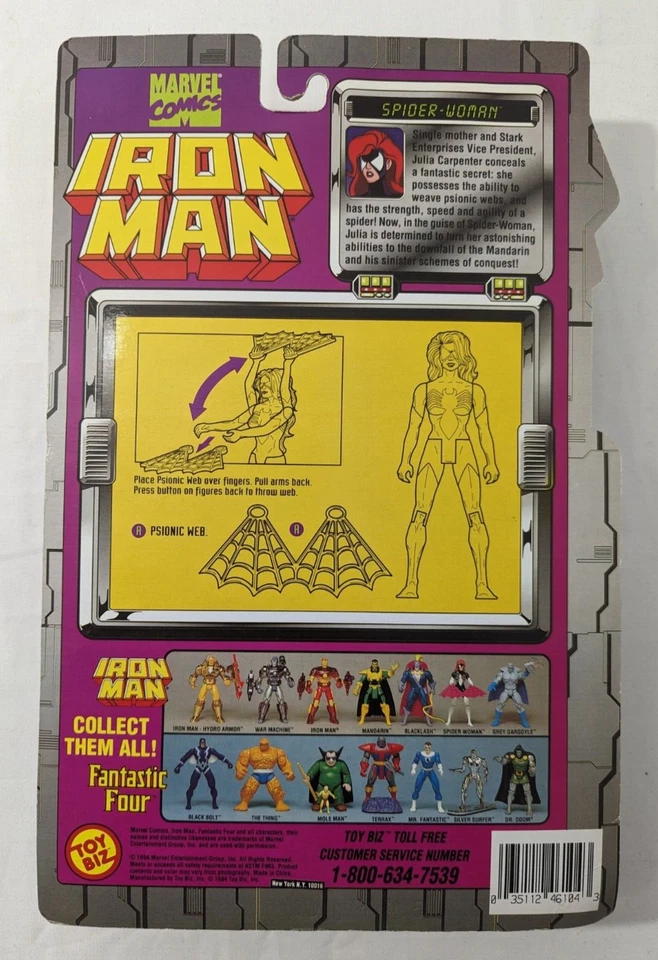 Toy Biz Marvel Comics Iron Man Spider Women 5" Action Figure 1994 NEW - Image 2 of 2