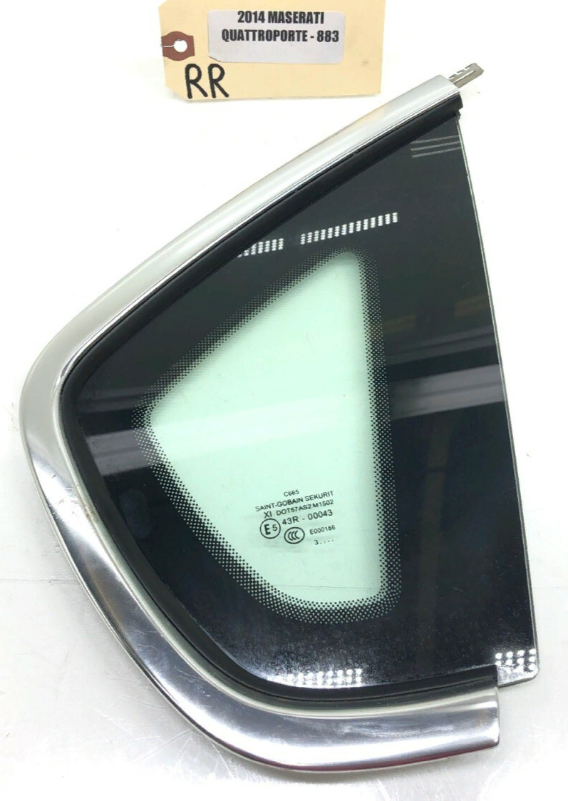 2014-2020 MASERATI QUATTROPORTE RIGHT PASS REAR QUARTER PANEL GLASS WINDOW OEM.