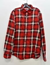 American Eagle Mens Plaid Prep Fit Long Sleeve Button Patch Pocket Shirt L