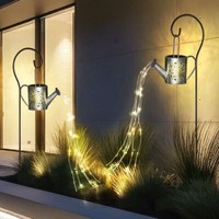 Steckleuchte Solarlampe AußEnleuchte Led GießKanne Silber Erdspieß Beet 2Er Set