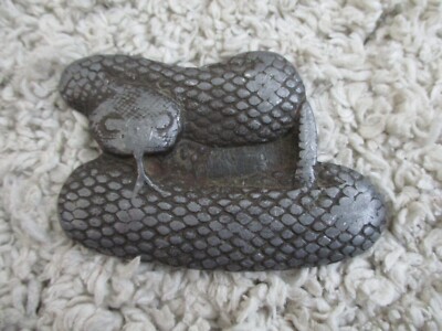 Vintage 1976 Bergamot Brass Works Rattlesnake Snake Belt Buckle