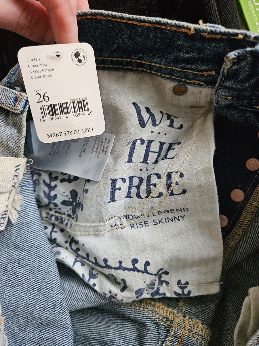 Free People We the Free Unknown Legend Mid Rise Skinny Jean Sea