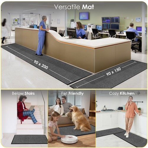 Heavy Duty Non Slip Indoor Door Mat Large Washable Rug Kitchen Floor Door Mats - Picture 22 of 89