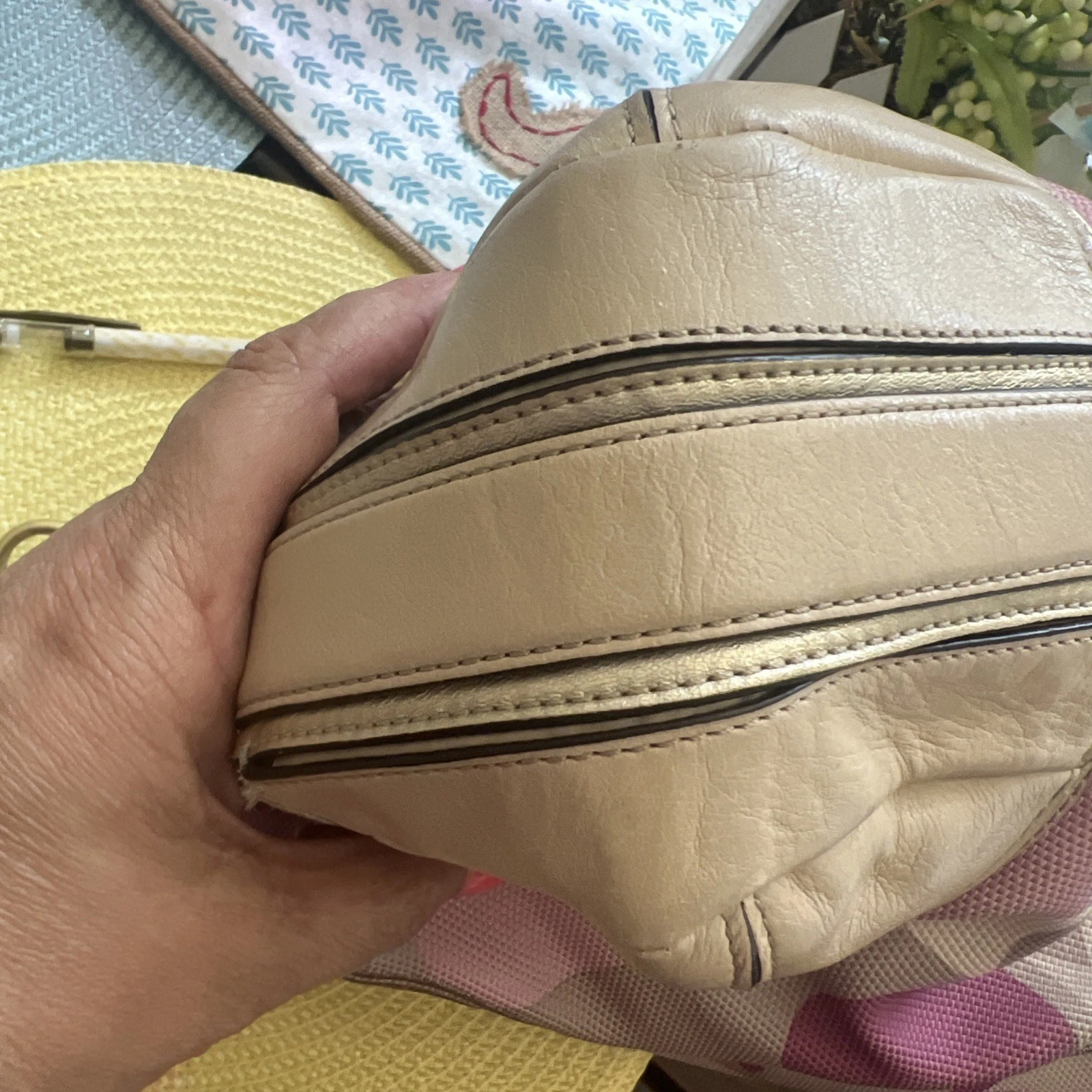 Coach Colette borsa hobo in pelle beige firmata rosa marrone chiaro #16441