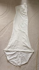 White One Shoulder Maxi Dress Ball Gown Sleeveless Solid Long Women M