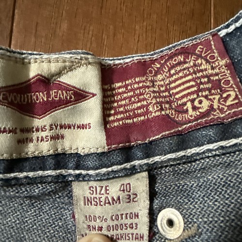 Evolution Jeans Pantalone Uomo Blu Denim Y2K Extra Largo Gamba Taglia 40/32 - Foto 2 di 5