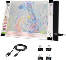 A4 LED Light Pad - Diamond Art Light Box Tracing Light Board with 3 Brightness,