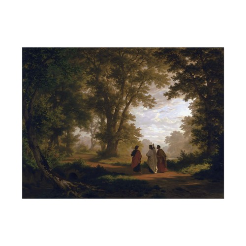 The Road to Emmaus, Robert Zund - Large Fine Art Print RESTORED