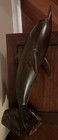 Vintage 70’s Hand Carved Ironwood Wooden Dolphin Statue Figurine 14” tall — photo 4