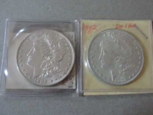 TWO (2)  Morgan 90% U.S. Silver Dollars in UNC Condition 1902 P and 1902 O