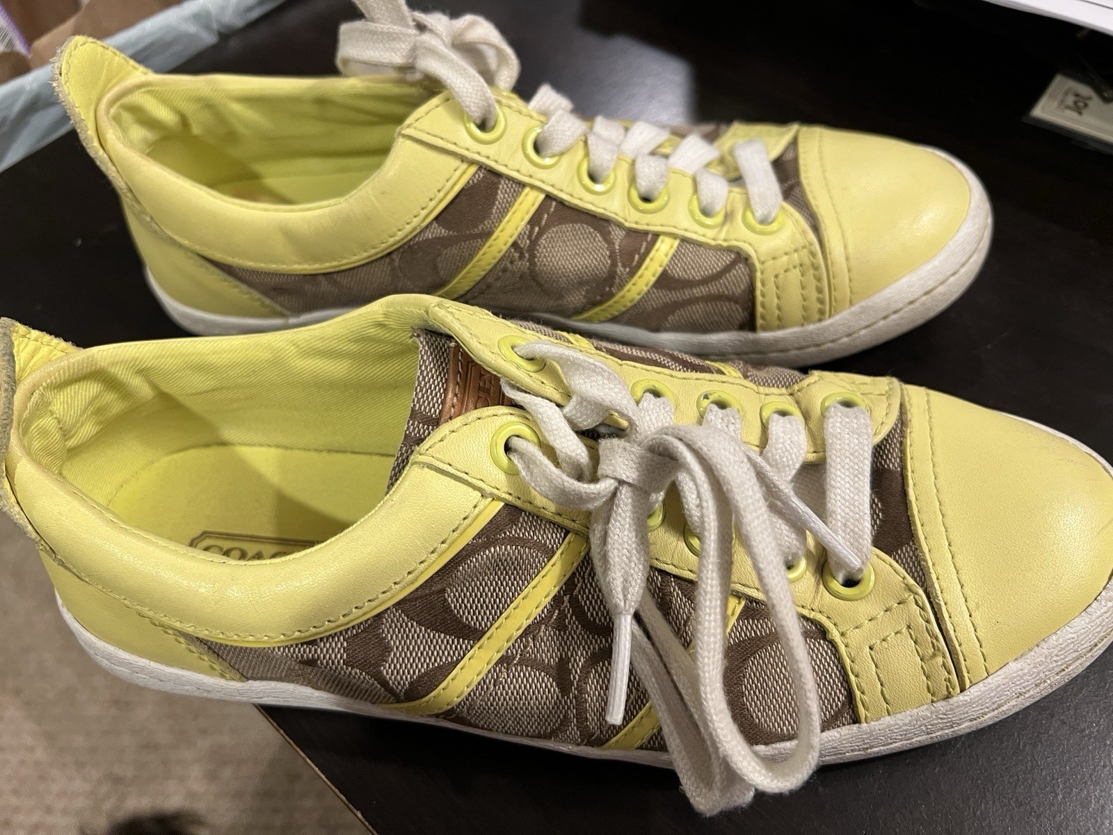 Coach Signature Alivia Sneakers Yellow Women's Size 7M