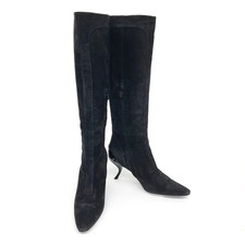 Roger Vivier Suede Long Boots Black Women's Footwear