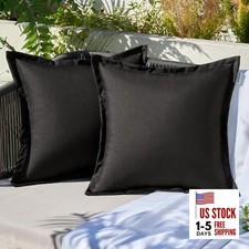 Pack of 2 Outdoor Pillows Waterproof 18x18 Inch 18" x 18" Pack of 2 Black