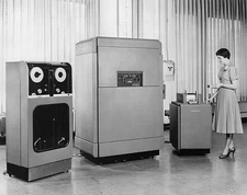 View of Remington-Rand calculating machine UNIVAC an early compute- Old Photo