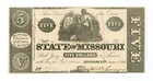 1862 Cr.5C $5 The State of Missouri - Jefferson City, MISSOURI Note — photo 1
